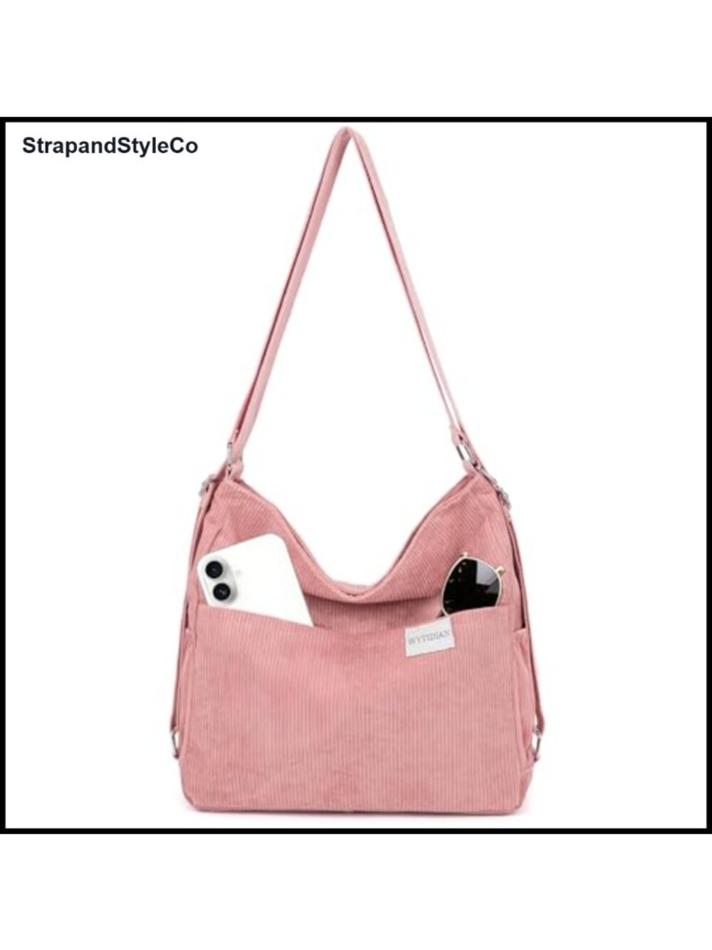 Corduroy Convertible Tote Backpack Crossbody Bag Multi-Pocket Travel Purse